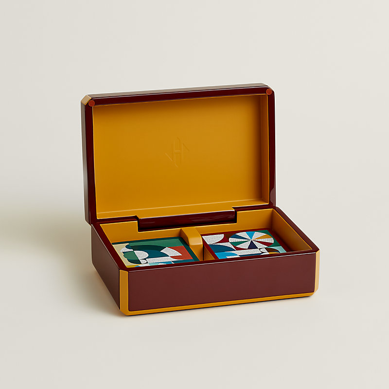 Caixa para jogo de cartas de poker Facettes Cheval Natté - Roxo